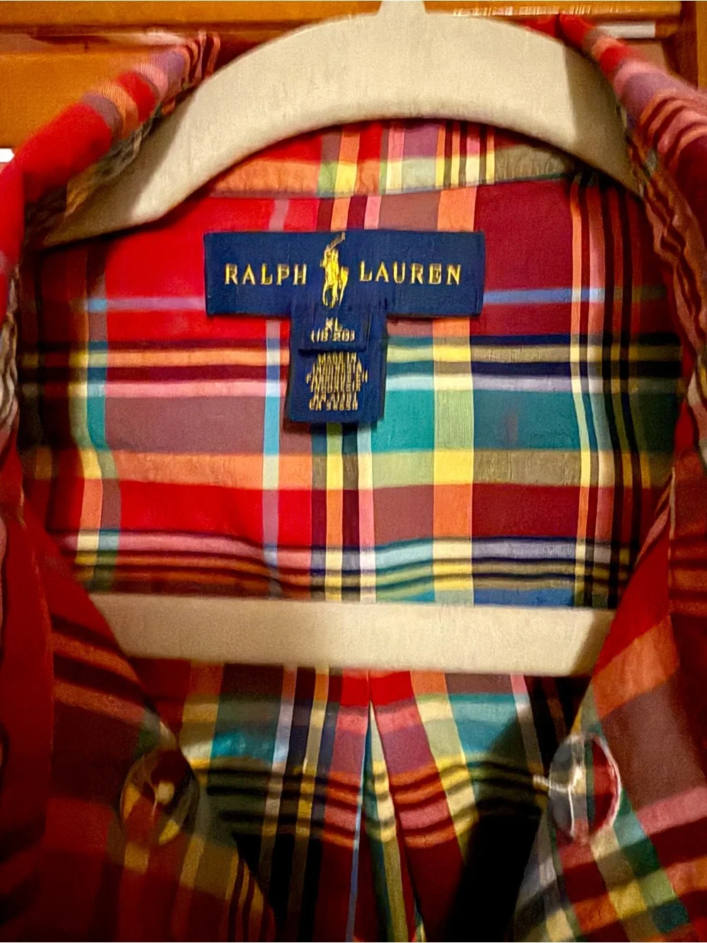 Ralph Lauren Red and Green Plaid Tartan Button-Down Shirt